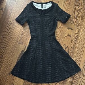 H&M SchoolgirlWomen’s Black Short-Sleeve Fit & Flare Dress with Peter Pan Collar